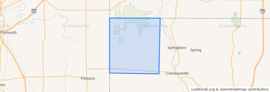 Mapa de ubicacion de Beaver Township.