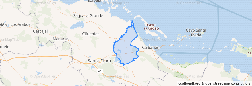 Mapa de ubicacion de Camajuaní.