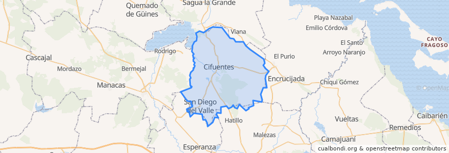 Mapa de ubicacion de Cifuentes.