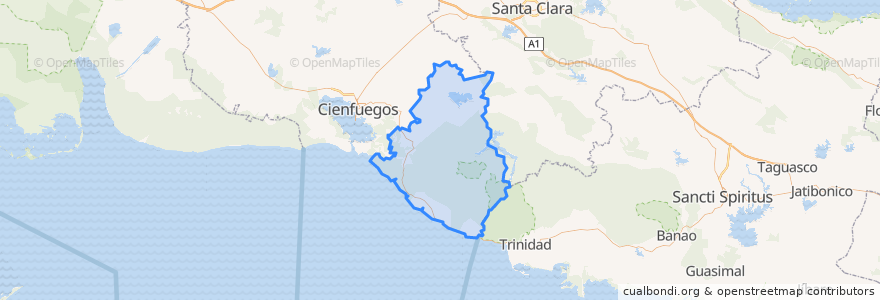 Mapa de ubicacion de Cumanayagua.