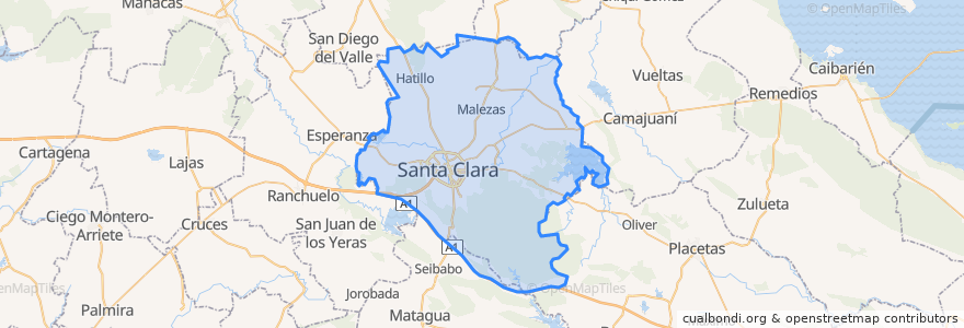 Mapa de ubicacion de Santa Clara.