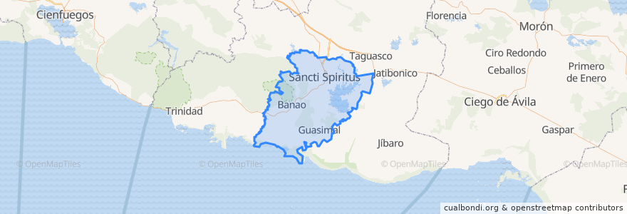 Mapa de ubicacion de Sancti Spíritus.