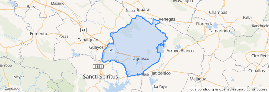 Mapa de ubicacion de Taguasco.