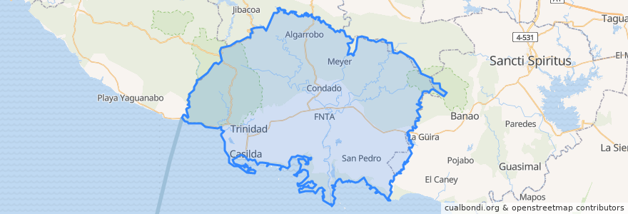 Mapa de ubicacion de Trinidad.