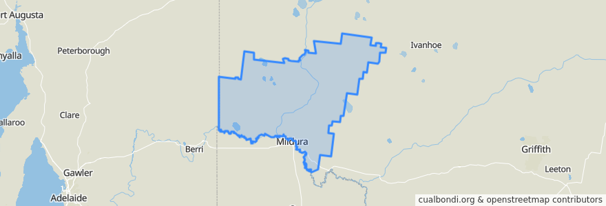 Mapa de ubicacion de Wentworth Shire Council.