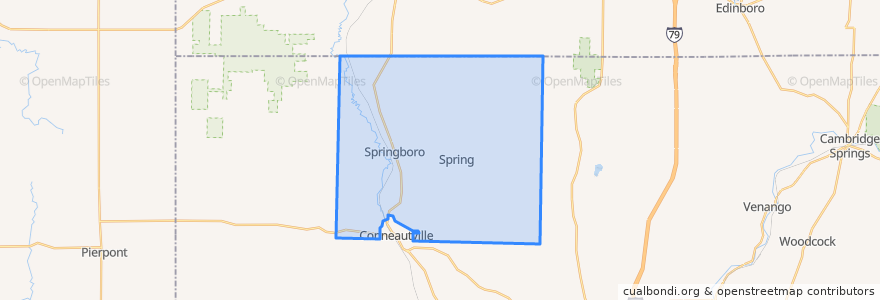 Mapa de ubicacion de Spring Township.