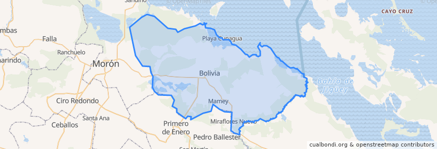 Mapa de ubicacion de Bolivia.