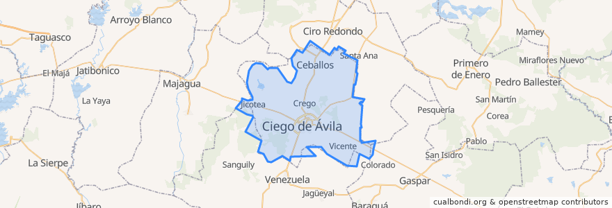 Mapa de ubicacion de Ciego de Ávila.