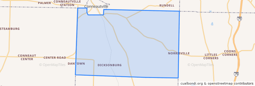 Mapa de ubicacion de Summerhill Township.