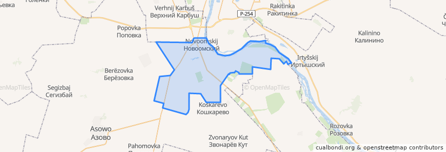 Mapa de ubicacion de Новоомское сельское поселение.