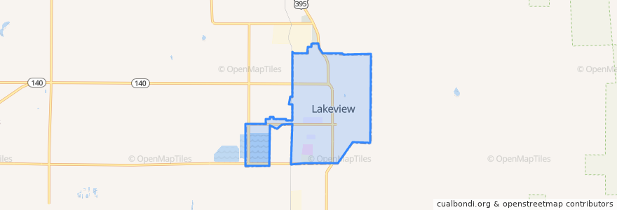 Mapa de ubicacion de Lakeview.