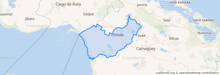 Mapa de ubicacion de Florida.