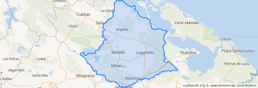 Mapa de ubicacion de Minas.