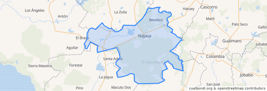 Mapa de ubicacion de Najasa.