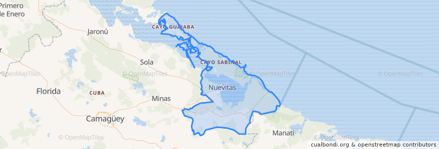 Mapa de ubicacion de Nuevitas.