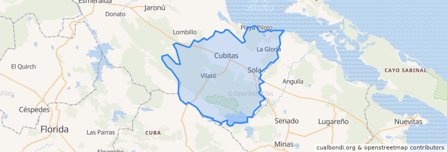 Mapa de ubicacion de Sierra de Cubitas.