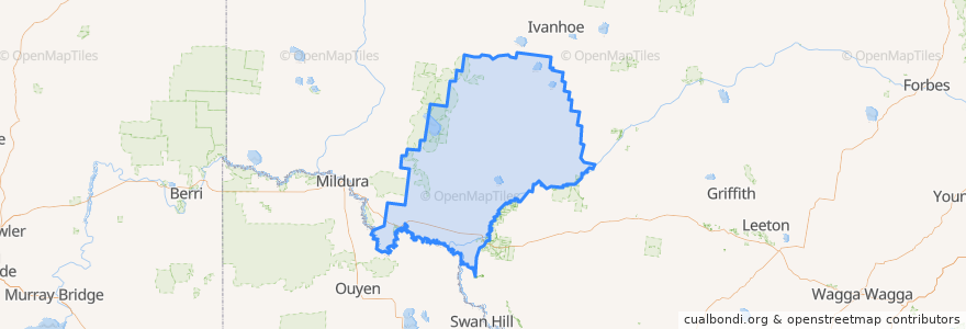 Mapa de ubicacion de Balranald Shire Council.