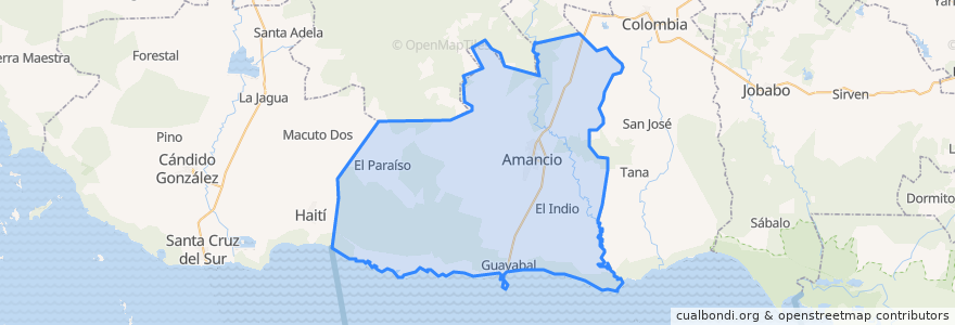 Mapa de ubicacion de Amancio.