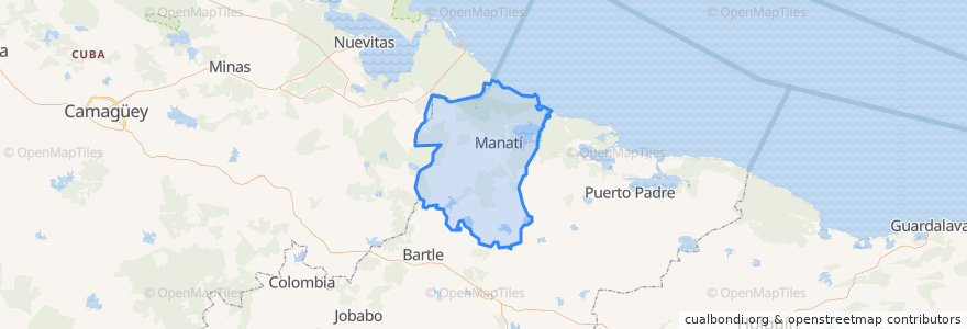 Mapa de ubicacion de Manati.