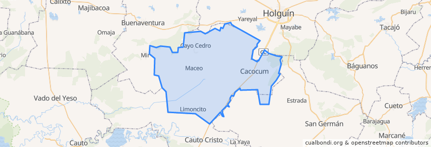 Mapa de ubicacion de Cacocum.