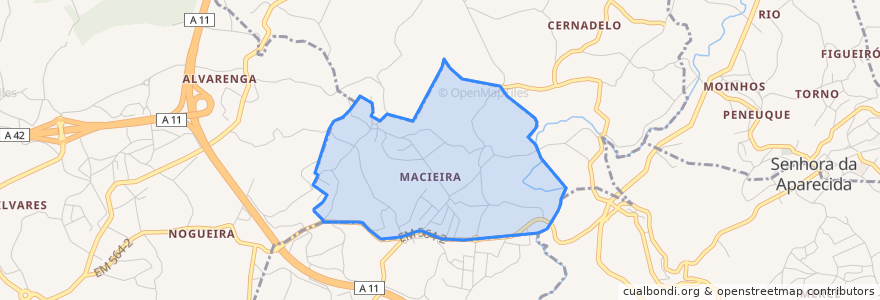 Mapa de ubicacion de Macieira.