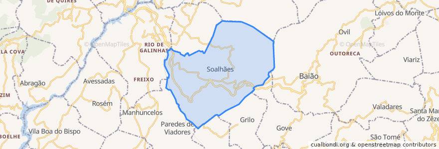 Mapa de ubicacion de Soalhães.