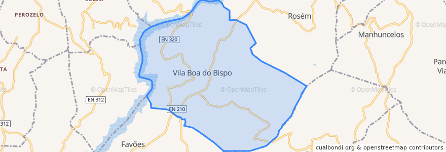 Mapa de ubicacion de Vila Boa do Bispo.