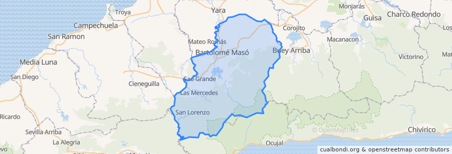 Mapa de ubicacion de Bartolomé Masó.