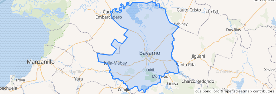 Mapa de ubicacion de Bayamo.