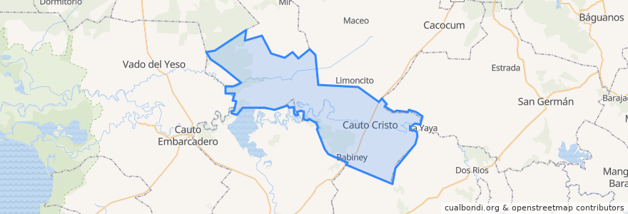 Mapa de ubicacion de Cauto Cristo.