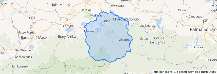 Mapa de ubicacion de Guisa.