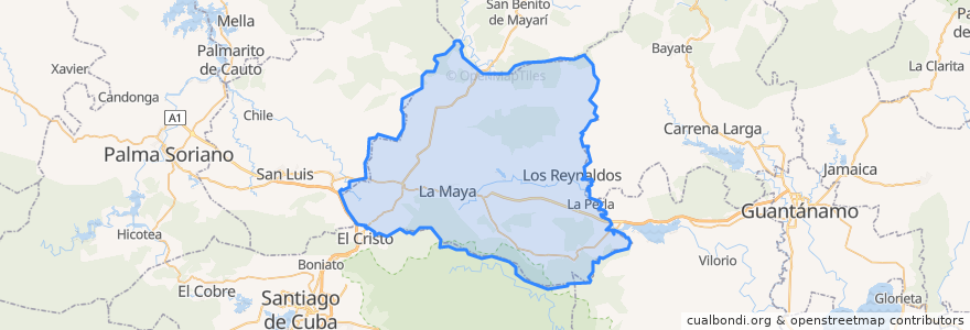 Mapa de ubicacion de Songo - La Maya.