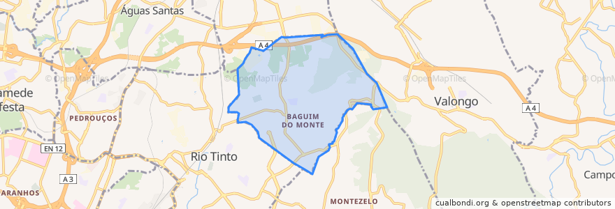 Mapa de ubicacion de Baguim do Monte (Rio Tinto).