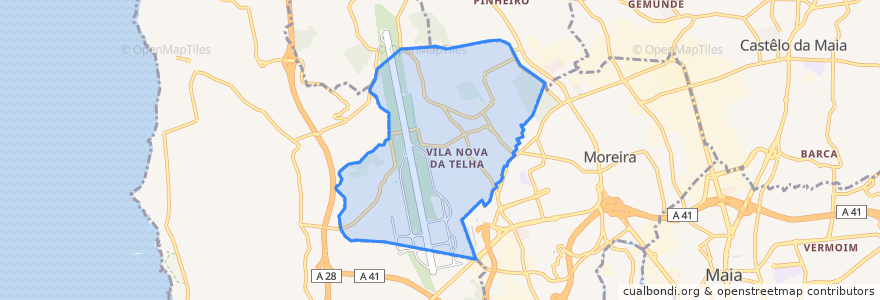 Mapa de ubicacion de Vila Nova da Telha.