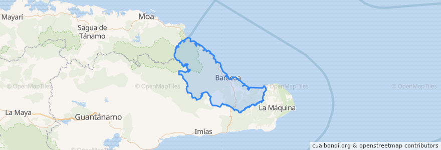 Mapa de ubicacion de Baracoa.