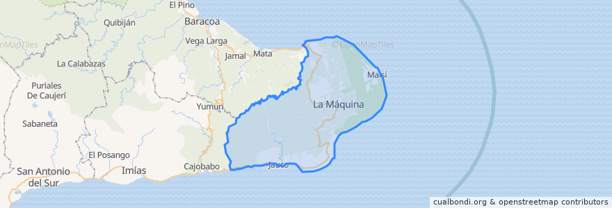 Mapa de ubicacion de Maisí.