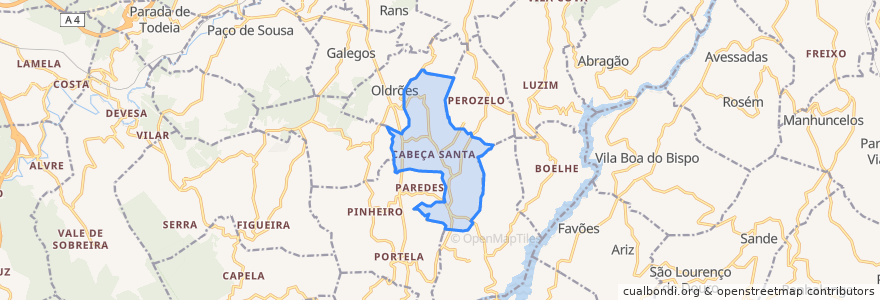 Mapa de ubicacion de Cabeça Santa.