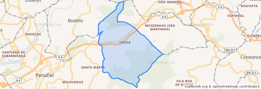 Mapa de ubicacion de Croca.