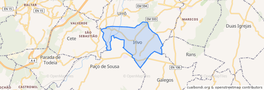 Mapa de ubicacion de Irivo.