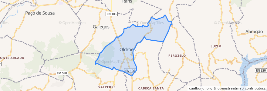 Mapa de ubicacion de Oldrões.