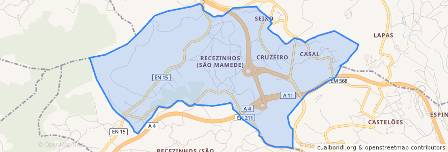 Mapa de ubicacion de Recezinhos (São Mamede).