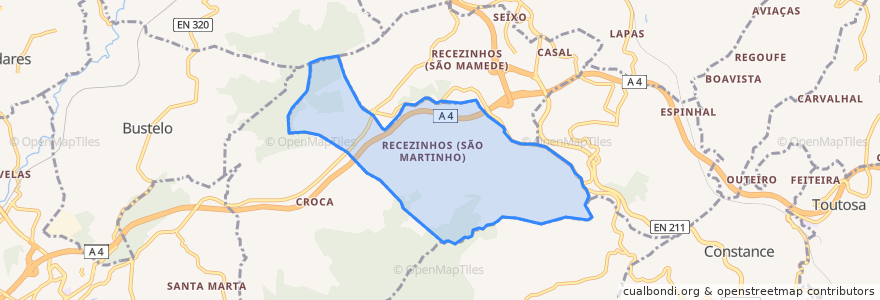 Mapa de ubicacion de Recezinhos (São Martinho).