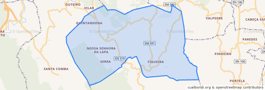 Mapa de ubicacion de Lagares e Figueira.