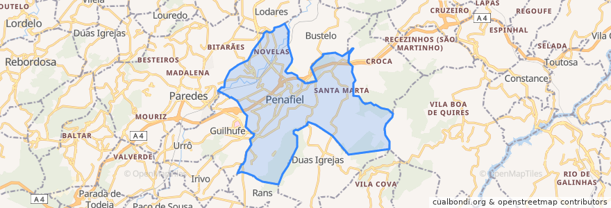 Mapa de ubicacion de Penafiel.