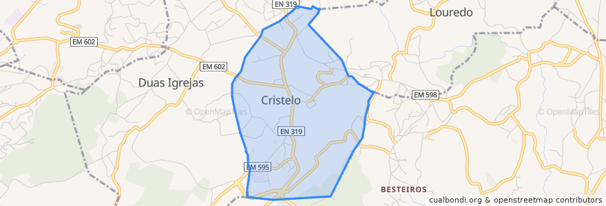 Mapa de ubicacion de Cristelo.