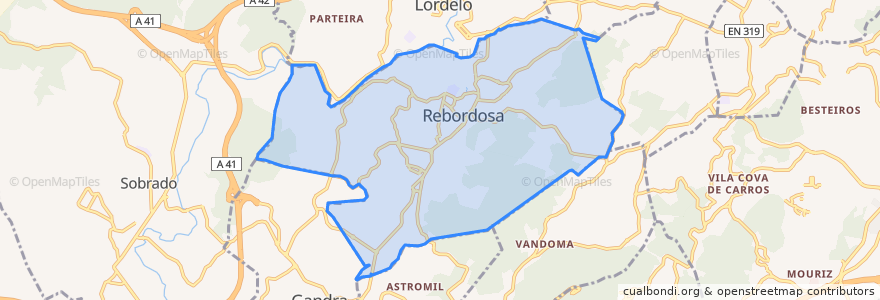 Mapa de ubicacion de Rebordosa.