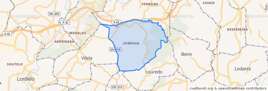 Mapa de ubicacion de Sobrosa.