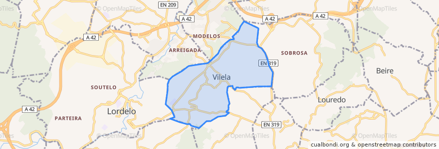 Mapa de ubicacion de Vilela.