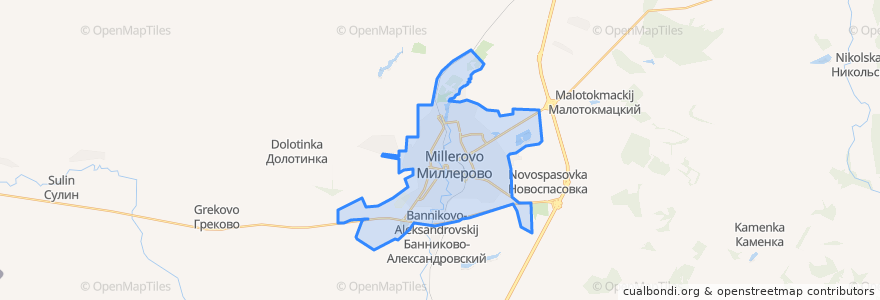 Mapa de ubicacion de Миллеровское городское поселение.