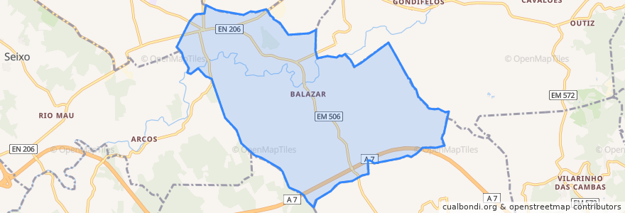 Mapa de ubicacion de Balazar.